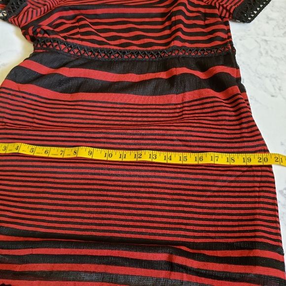 Foxiedox Cassius Maxi Dress Red Black Striped Large NWT - Picture 8 of 11